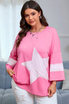Plus Size Women's Flattering Pink Casual Top in Soft Fabric for Comfortable Everyday Style