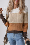 Trendy Women's Colorblock Knit Pullover Sweater - Cozy, Stylish Fit in Beautiful Shades for Effortless Everyday Wear