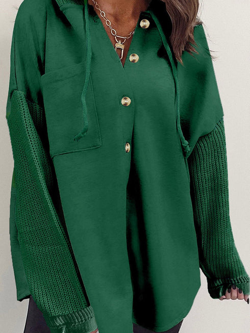 Solid Color Pit Strip Cardigan Jacket