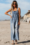 Stylish Women's Classic Blue Wide Leg Denim Overalls - Comfortable Fit for Casual Outings and Everyday Style