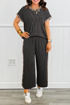 Chic Women's Cotton T-Shirt and Pants Set - Comfortable Casual Outfit for Everyday Style in Soft Fabric
