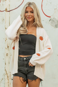 Stylish Oversized Pumpkin Orange Cardigan for Women - Cozy Knit Sweater for Trendy Fall and Winter Looks