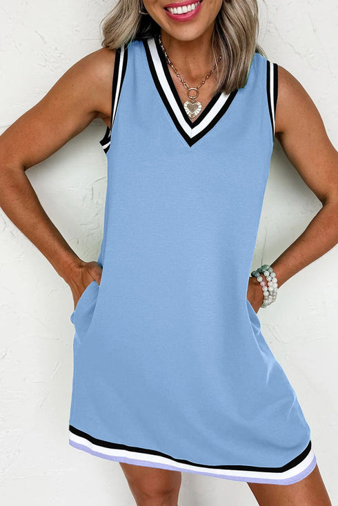 Women's Elegant Black V-Neck Sleeveless Mini Dress for Women – Ideal for Summer Parties and Casual Outings