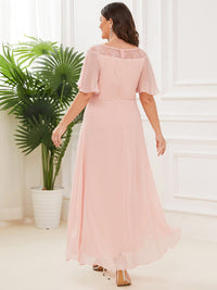 Elegant Boat Neck A-Line Midi Dress for Plus Size Women