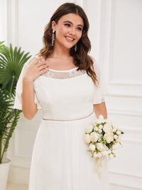 Elegant Boat Neck A-Line Midi Dress for Plus Size Women