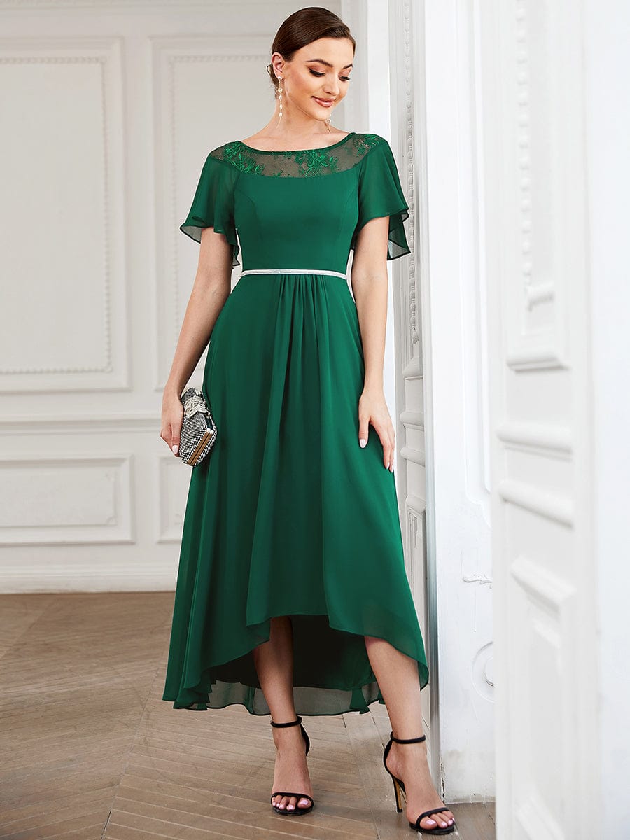 Elegant Boat Neck A-Line Midi Dress with Asymmetrical Hemlines MsDressly Elegant Boat Neck A-Line Midi Dress with Asymmetrical Hemlines MsDressly