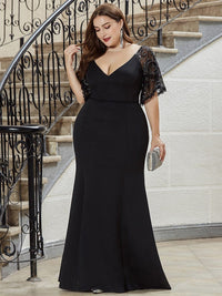 Elegant Curve Embracing V-Neck Mermaid Evening Gown