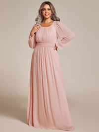 Elegant Empire Waist Chiffon Mother of the Bride Dress with Sheer Puff Sleeves
