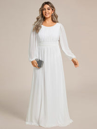 Elegant Empire Waist Chiffon Mother of the Bride Dress with Sheer Puff Sleeves