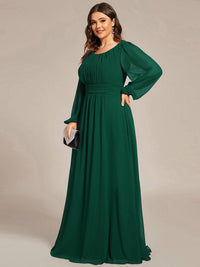 Elegant Empire Waist Chiffon Mother of the Bride Dress with Sheer Puff Sleeves