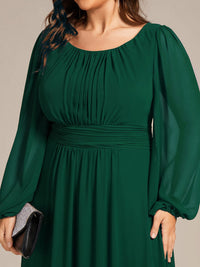 Elegant Empire Waist Chiffon Mother of the Bride Dress with Sheer Puff Sleeves