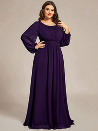 Elegant Empire Waist Chiffon Mother of the Bride Dress with Sheer Puff Sleeves