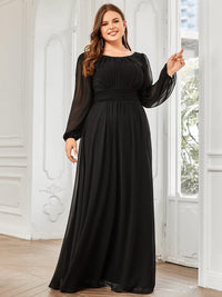 Elegant Empire Waist Chiffon Mother of the Bride Dress with Sheer Puff Sleeves