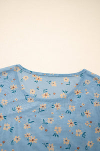 floral mesh long sleeve top