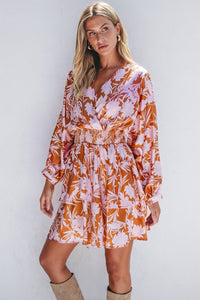 puff sleeve floral dress