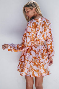 puff sleeve floral dress