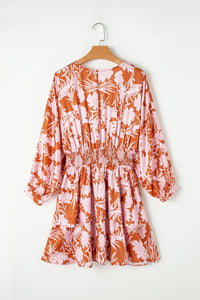 puff sleeve floral dress