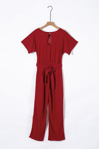 Elegant Lace-up Short-sleeved Women's Romper