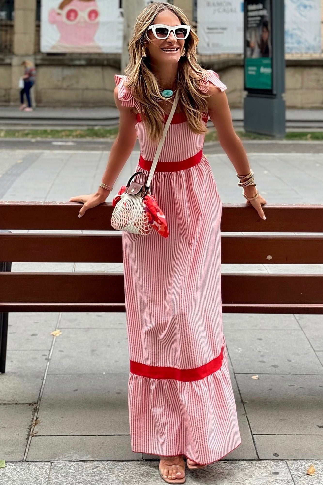 red striped maxi dress Elegant for Women with Bow Knot Straps, High Waist, Ruffled Hem – Perfect for Summer Fashion Step 1. Choose color *:Lilac due to the fabric T232065 Sexy Rustic Fit occasion: event