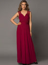 Elegant Solid Surplice Neck High Waist Short Sleeve Maxi Dress