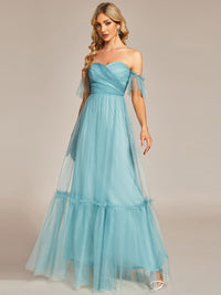 Elegant Strapless A Line Evening Gown with Cascading Ruffles