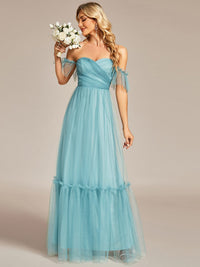Elegant Strapless A Line Evening Gown with Cascading Ruffles