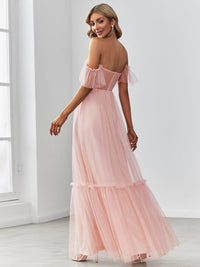 Elegant Strapless A Line Evening Gown with Cascading Ruffles