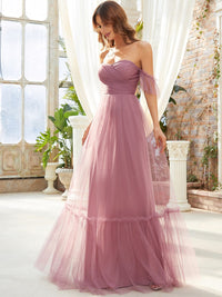Elegant Strapless A Line Evening Gown with Cascading Ruffles