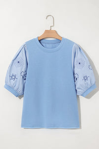 embroidered sleeve blouse