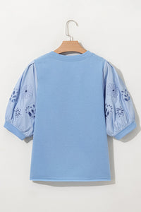 embroidered sleeve blouse