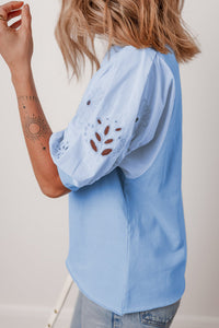 embroidered sleeve blouse