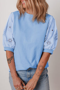 embroidered sleeve blouse