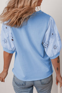 embroidered sleeve blouse