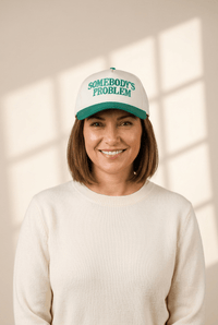 Women's Embroidered Cotton Two-Tone Baseball Cap in Sage and Forest