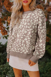 Cozy Leopard Print Sweater for Women - Stylish Knit with Relaxed Fit for Effortless Everyday Fashion
