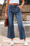 Chic High-Waisted Blue Wide Leg Jeans for Women – Effortless Relaxed Fit for Everyday Style and Comfort