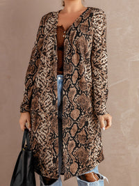 Leopard Print V-Neck Long Cardigan