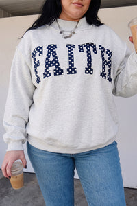 
Trendy Plus Size Women's Light Grey Polka Dot Long Sleeve Sweatshirt with Letter Print – Stylish & Comfortable Loose Fit