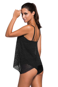 black-lace-overlay-spaghetti-straps-tankini-swimsuit