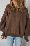 Soft Gray Cozy Women's Fleece Winter Sweatshirt - Relaxed Fit for Ultimate Comfort and Warmth, Perfect for Cold Days