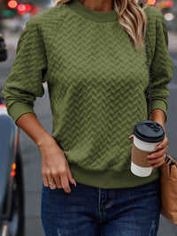 jungle-green-solid-textured-raglan-sleeve-pullover-sweatshirt