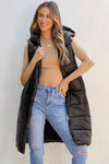 Stylish Women's Black Hooded Quilted Vest Coat - Warm Fall & Winter Layering Essential for Chic Casual Looks