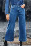 Chic High-Waisted Blue Jeans for Women - Slim Fit Denim for Effortless Everyday Style and Comfort