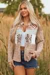 Stylish Women's Earth Tone Aztec Quilted Jacket - Cozy Layer for Fall & Winter Casual Outings