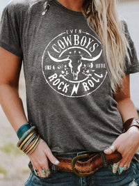 Wild West Inspired Graphic Tee in Charcoal Gray