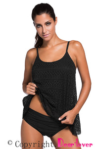 black-lace-overlay-spaghetti-straps-tankini-swimsuit