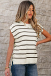 Women's Casual Short Sleeve Knit Sweater Tee in Soft Cotton - Comfortable Summer Top for Effortless Everyday Style