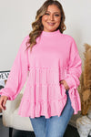 Plus Size Women's Soft Fabric Long Sleeve Casual Top - Comfy Everyday Wear with Flattering Fit and Versatile Style