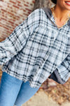 Chic Women's Plaid Cotton Blouse with Relaxed Fit and Trendy Button Accents for Effortless Everyday Style