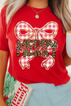 Chic Women's Christmas Graphic Tee - Adorable Holiday Shirt in Red for Cozy Winter Casual Wear